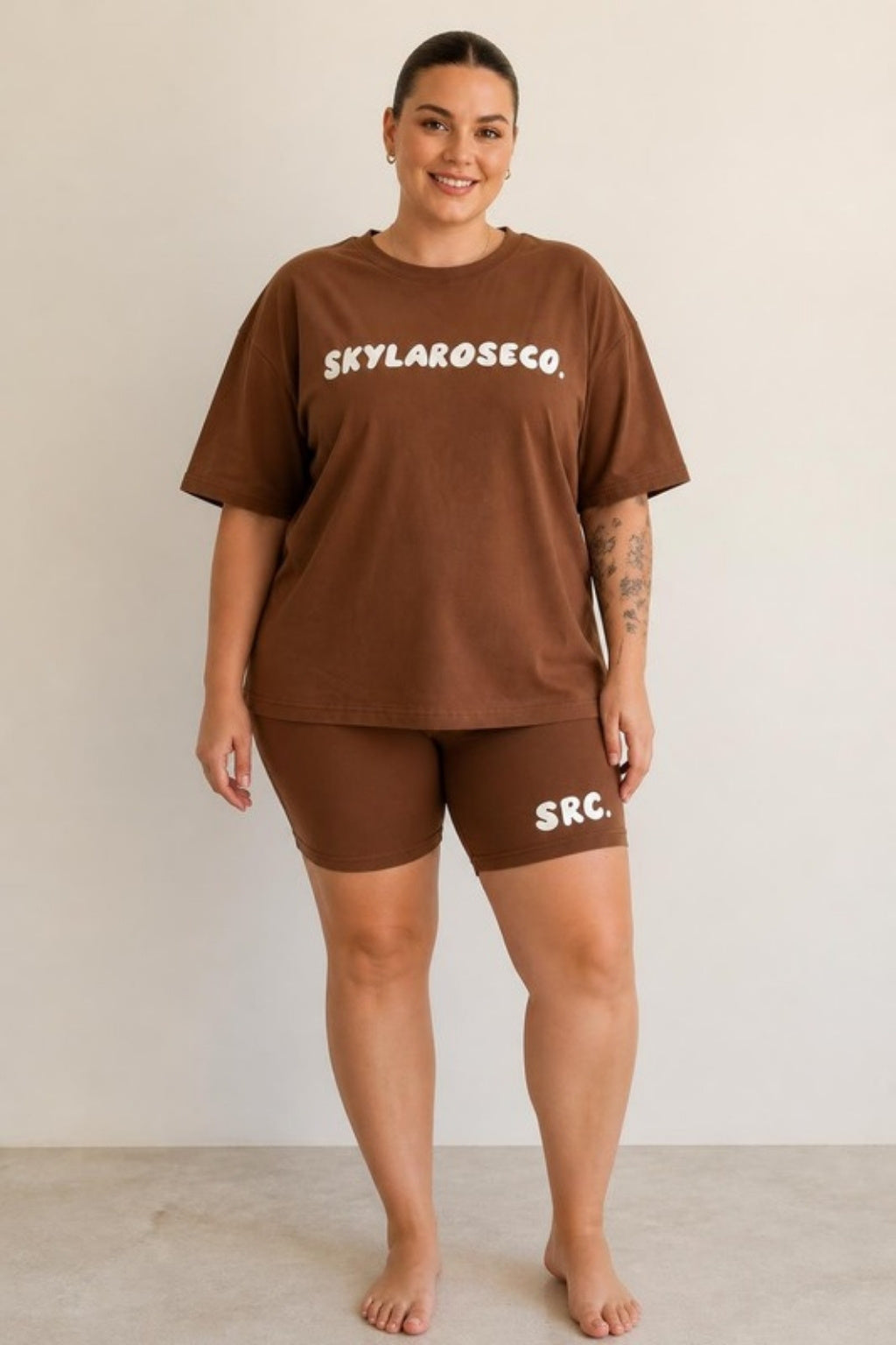 Size 2XL model wearing Summer Club Adults Bike Shorts - Chocolate