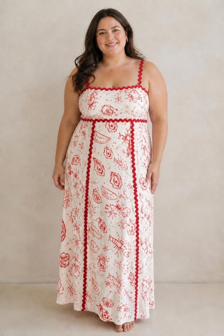 Size 3XL model wearing Maya Maxi Dress - Coastline