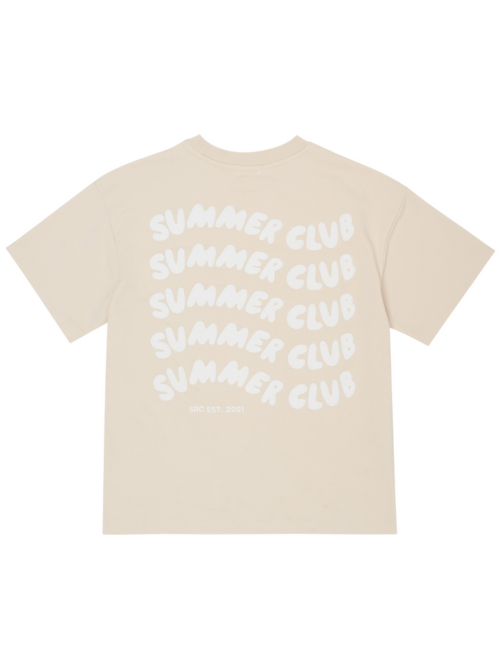 Summer Club Adults Oversized Tee - Beige