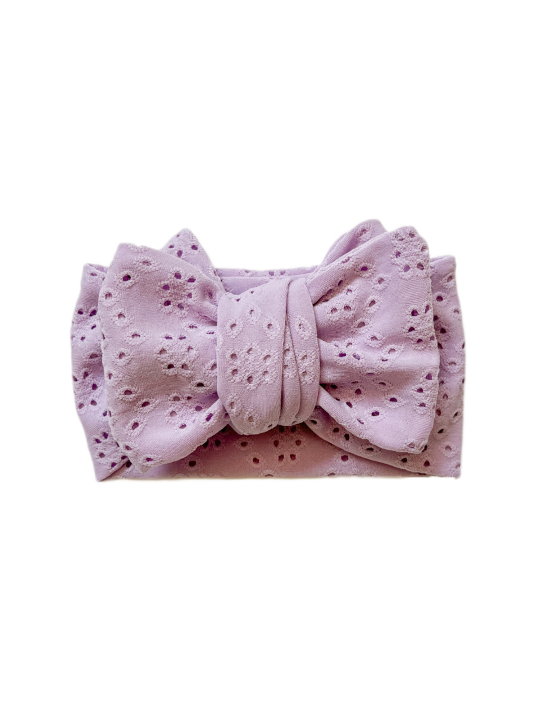 Oversized Broderie Bow - Lilac