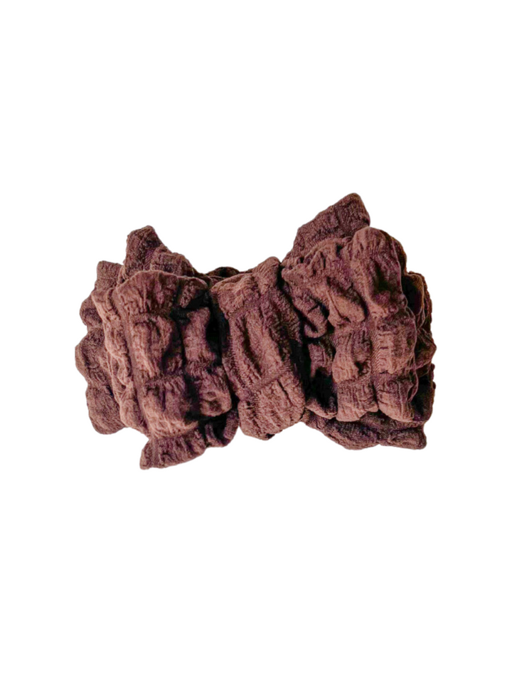 Oversized Bubble Knit Bow - Chocolate