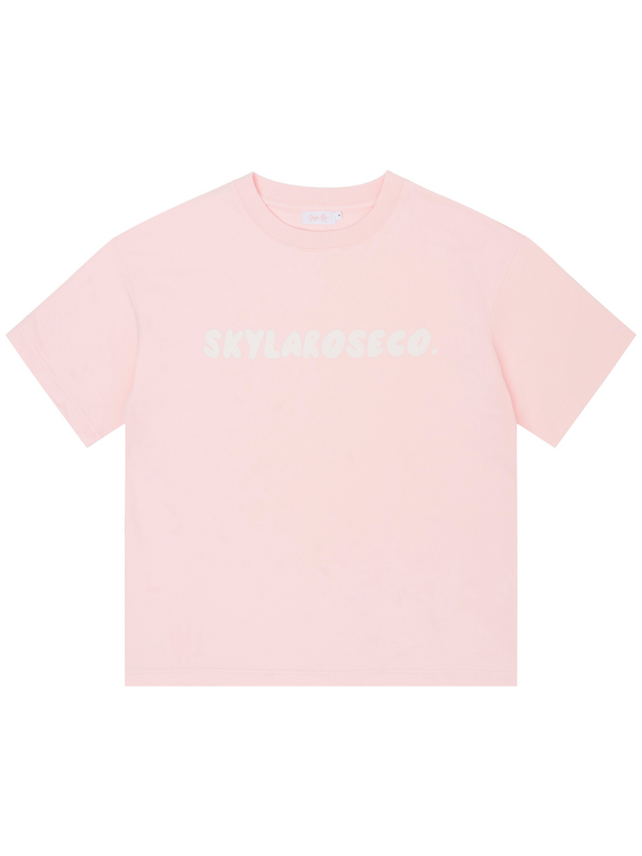 Summer Club Adults Oversized Tee - Baby Pink