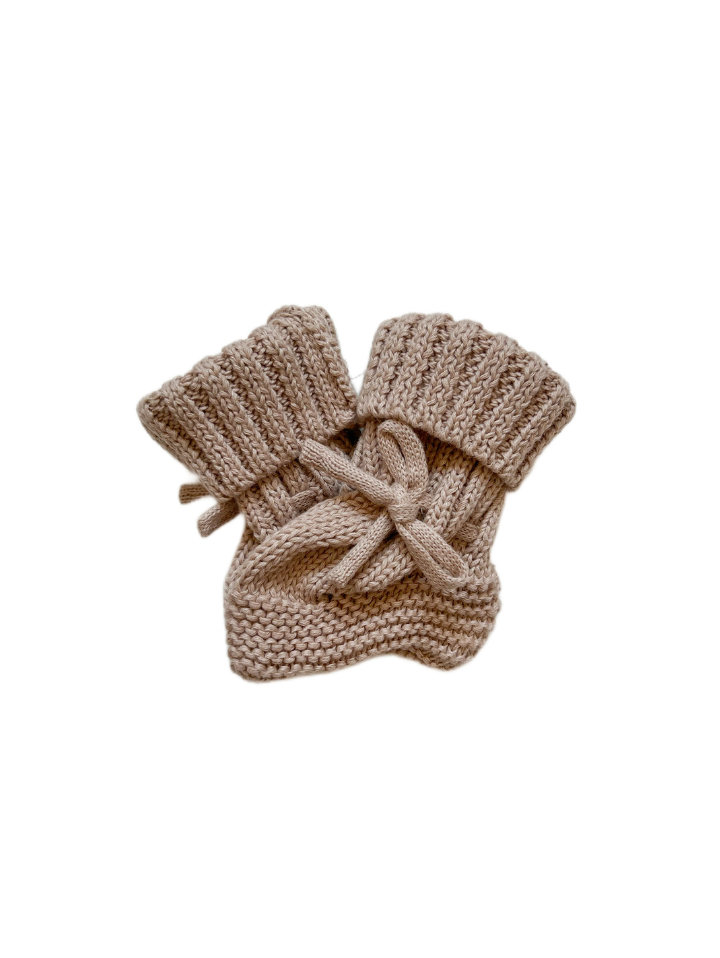 Knitted Booties - Fawn