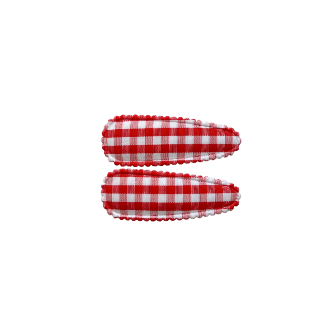Red Gingham Snap Clips | Twin Set