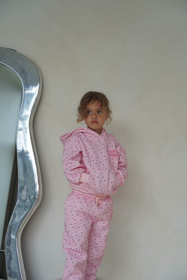 Love & Leisure Kids Hoodie and Sweatpants Set in Floral Fantasy print by Skylaroseco