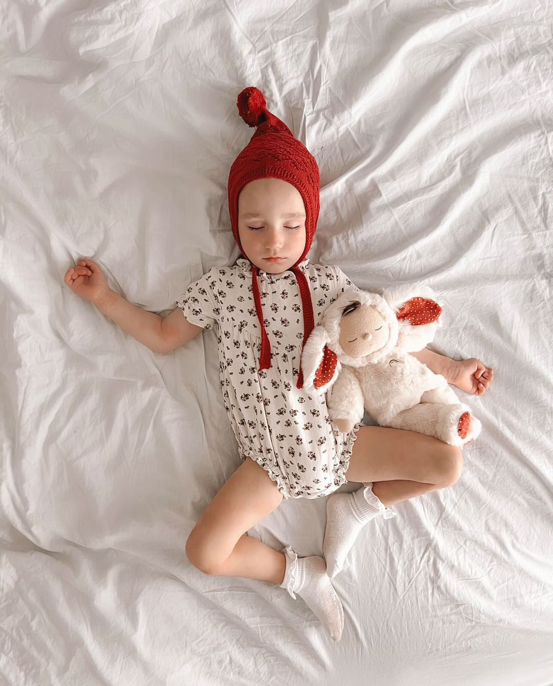 Knitted Pixie Bonnet - Rudolph