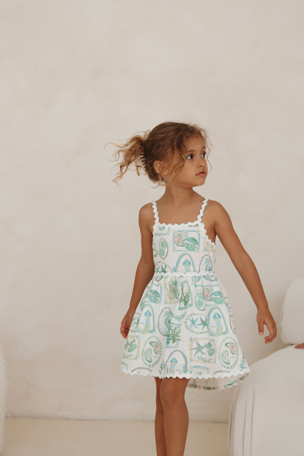 Solenne Linen Dress in Paradiso print by Skylaroseco