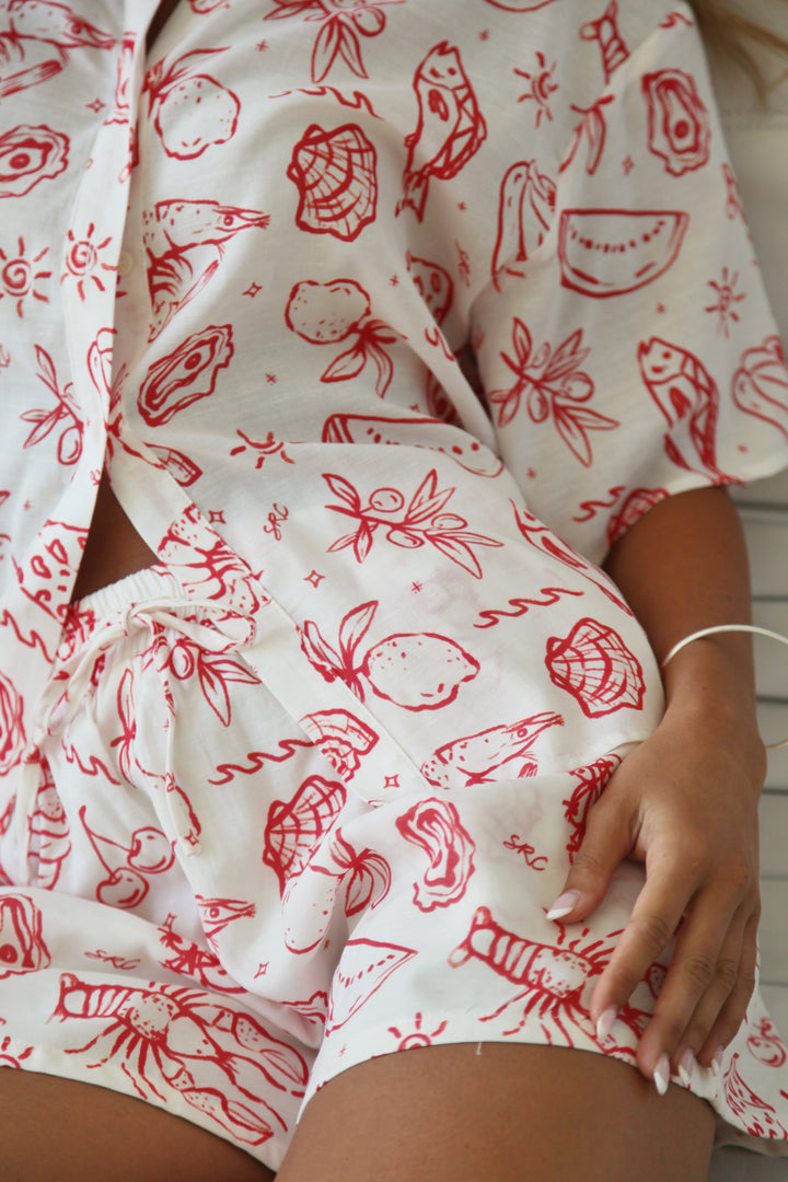 Adults Linen Shorts - Coastline