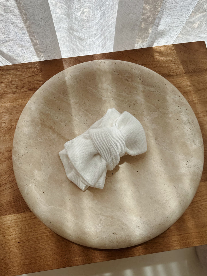 Knitted Oversized Bow - Ivory