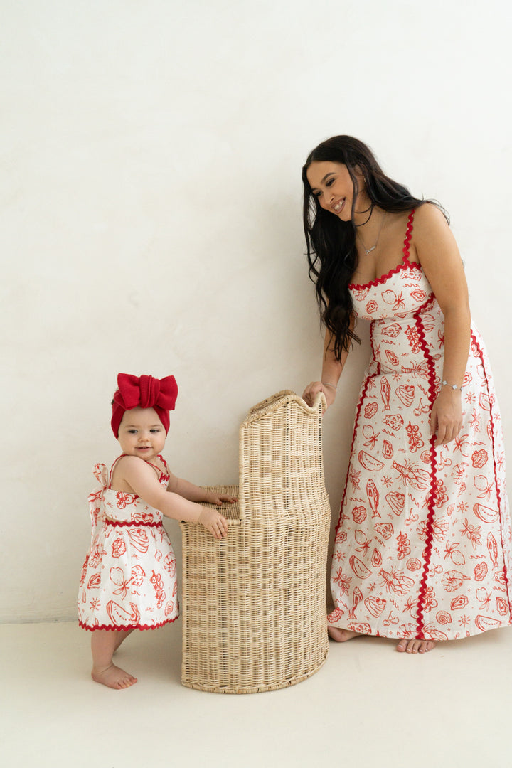 Knitted Oversized Bow - Rouge