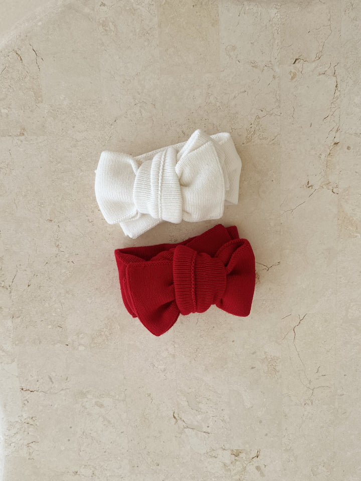 Knitted Oversized Bow - Ivory
