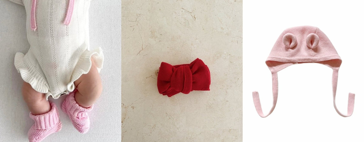 The Accessory Edit: knitted booties, oversized bow and teddy bonnet
