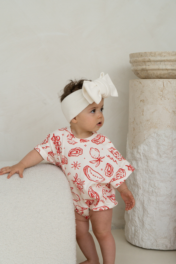 Oversized Tee Romper in Coastline print by Skylaroseco
