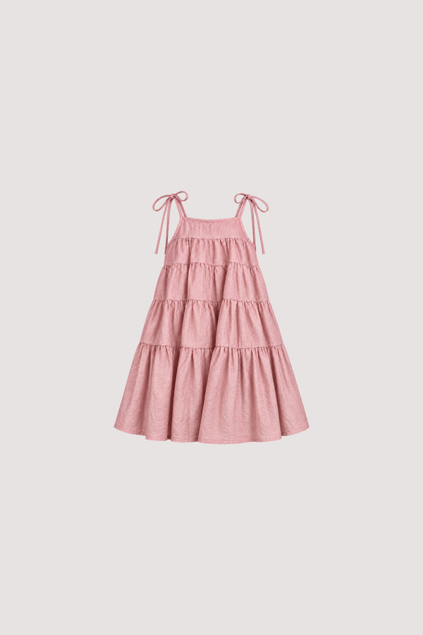 Estelle Dress (Mini) in Blush Pink, front view, SÁRO