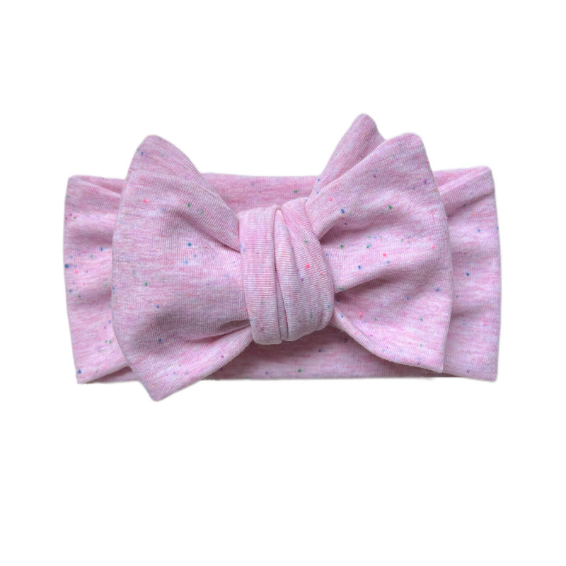 Oversized Speckle Jersey Bow - Candy Crush