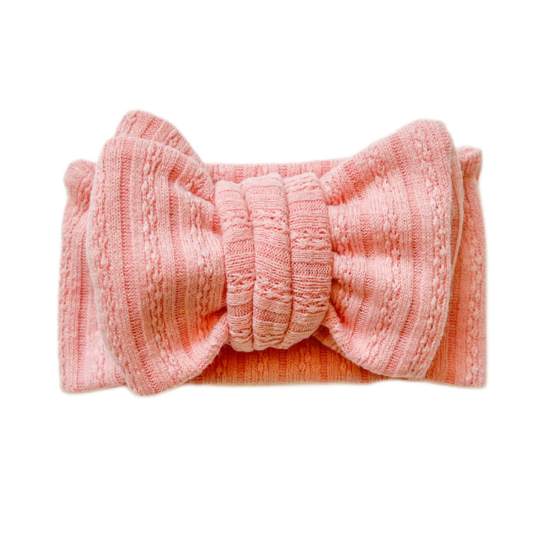 Oversized Luxe Rib Bow - Blossom Pink