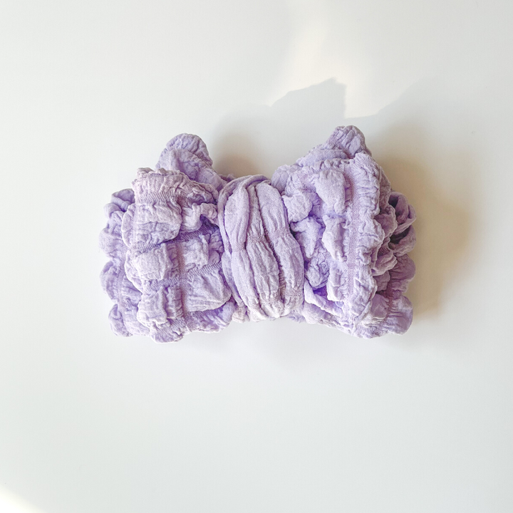 Oversized Bubble Knit Bow - Grape