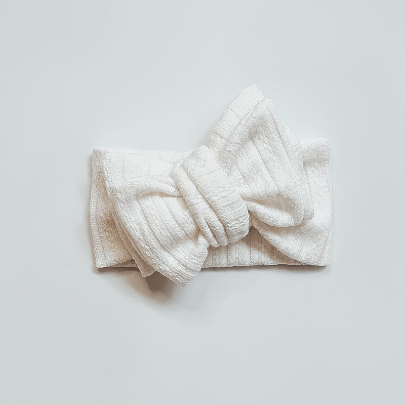 Oversized Luxe Rib Bow - Pearl