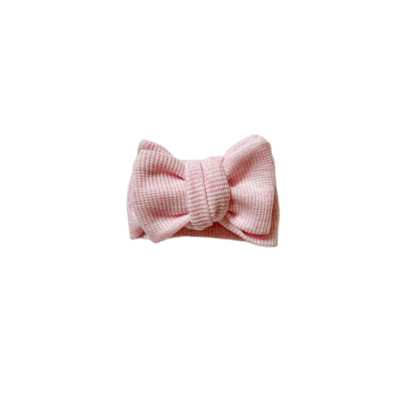 Dolly Waffle Bow - Pink Marle